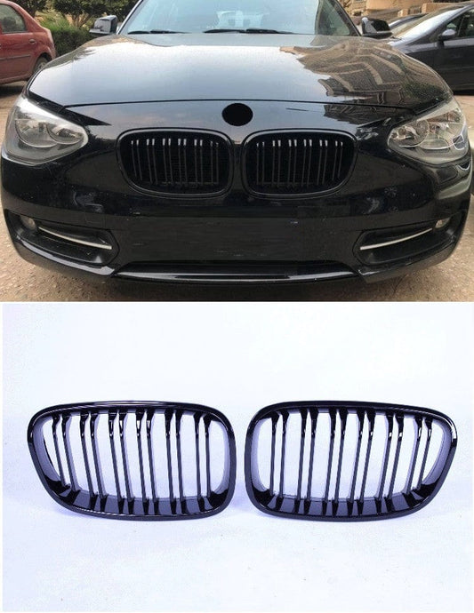 Grill kidneys compatible with BMW F20 F21 1 series gloss black double bars