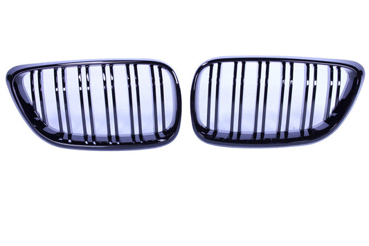 Reins de calandre compatible avec BMW Série 2 F22 - F23 double barres noir brillant