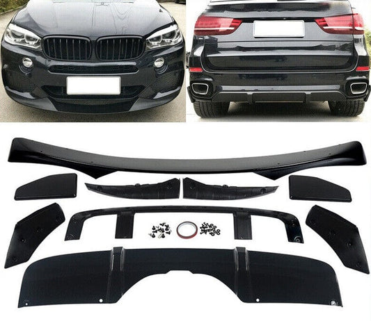 Kit carrosserie Aero kit pour BMW F15 X5 kit séparateur de diffuseur de spoiler avant noir brillant
