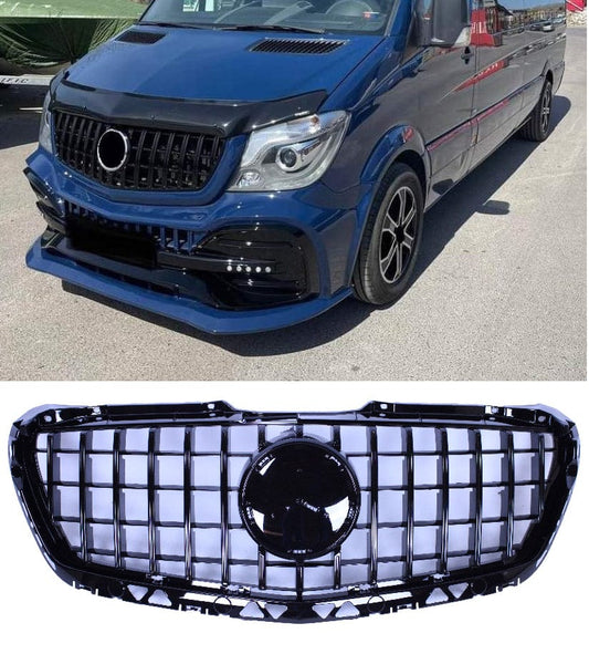 Grill compatible with Mercedes Sprinter W906 2014-2017 glossy black