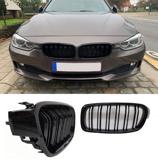 GRILL KIDNEYS COMPATIBLE WITH BMW 3 SERIES F30 - F31 GLOSS BLACK