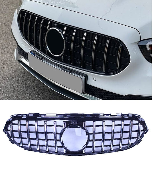 Grill compatible with Mercedes E W213 S213 facelift without AMG line package chrome black front camera