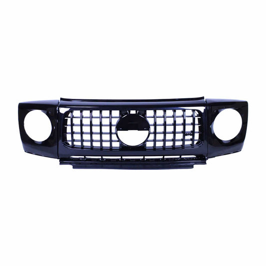 Grill compatible with Mercedes G class W463 with headlight caps black