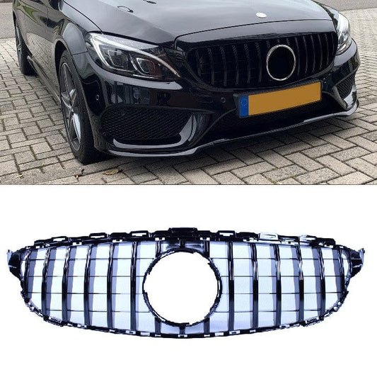 Grill compatible with Mercedes-Benz C class W205 gloss black